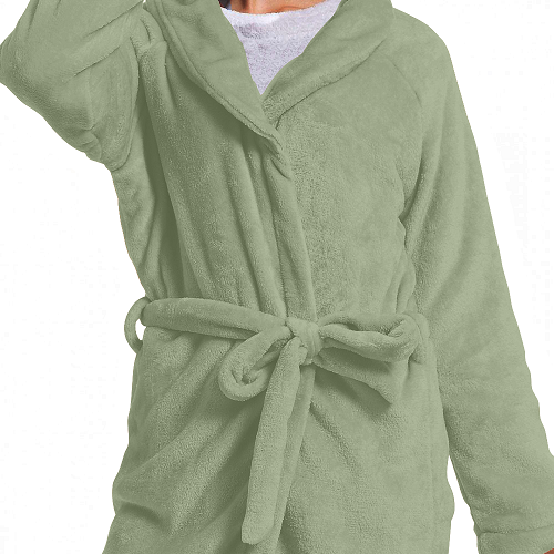 BAÑO BATA MIC. FLANNEL HOME CLASS TALLE GG - VERDE - VERDE