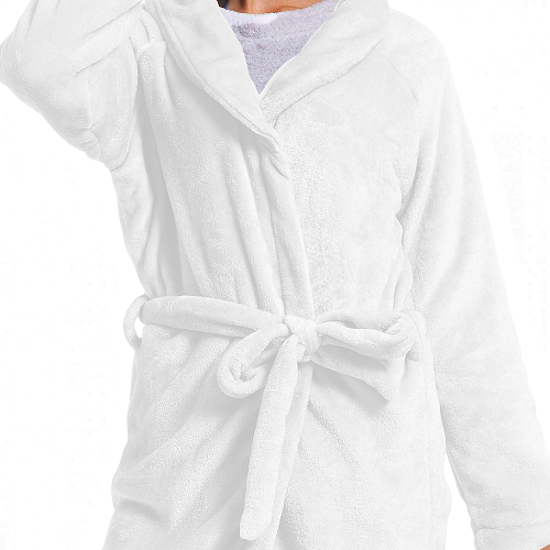 BAÑO BATA MIC. FLANNEL HOME CLASS TALLE G - BLANCO - BLANCO